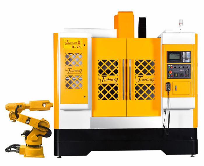 线轨机D-V8（三菱系统）—CNC850三轴线轨机(高速高精密零件立式加工中心机） （带油雾得理器） 主轴转速达18000转 ，带机械手